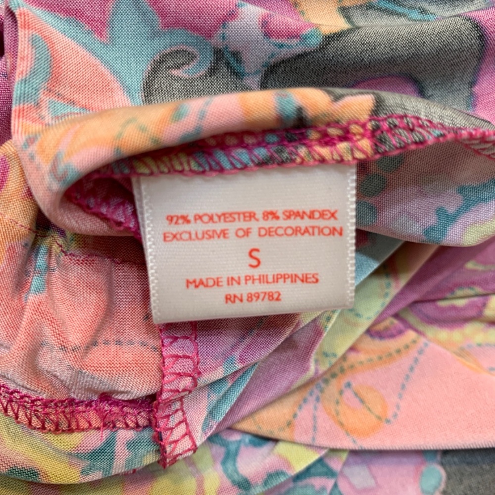 JOSIE Natori Short Robe Size Small Multicolor Print Boho Whimsy Hippie Pink - Picture 12 of 14